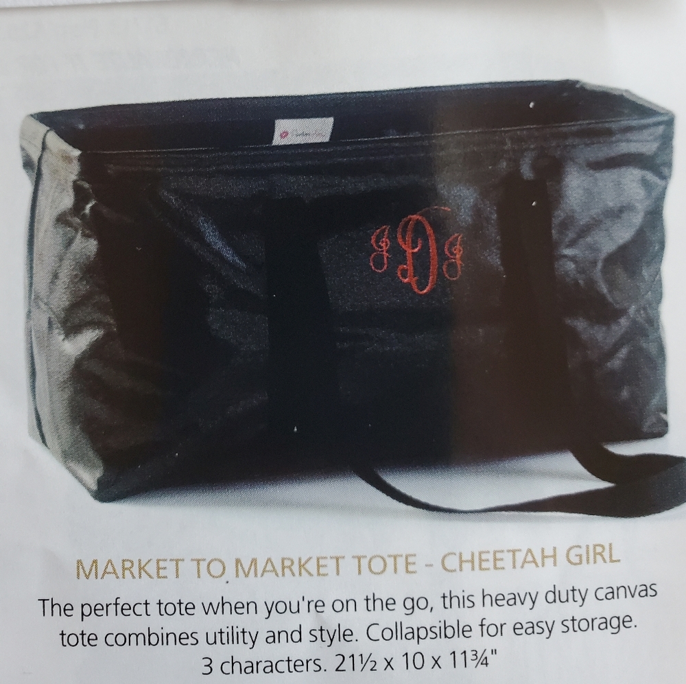 Cheetah Girl Market Bag NEW No Personalization Navy/Black color Celebrating Home